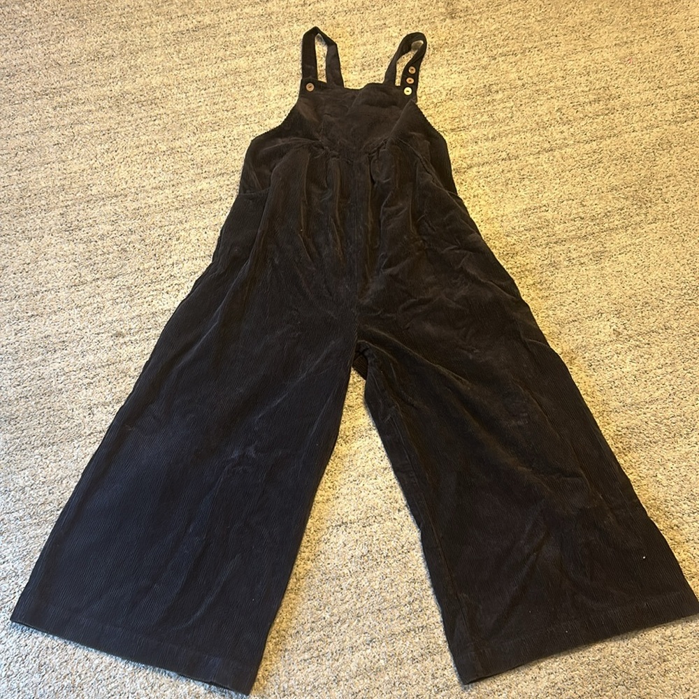 BiBi black corduroy jumpsuit wide leg size XL - Picture 2 of 6